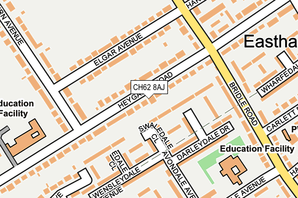 CH62 8AJ map - OS OpenMap – Local (Ordnance Survey)