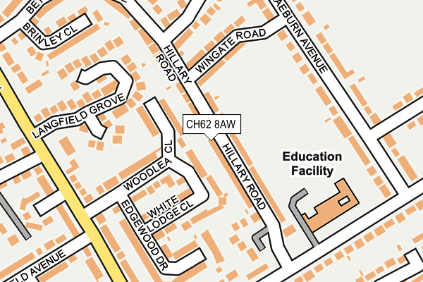 CH62 8AW map - OS OpenMap – Local (Ordnance Survey)