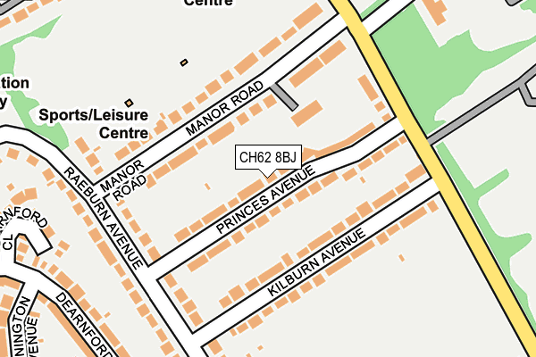 CH62 8BJ map - OS OpenMap – Local (Ordnance Survey)