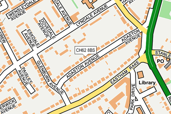 CH62 8BS map - OS OpenMap – Local (Ordnance Survey)