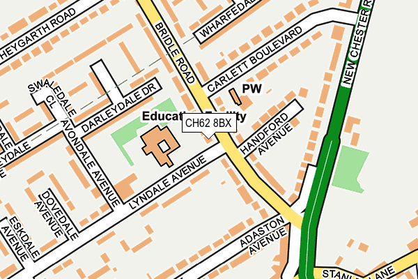 CH62 8BX map - OS OpenMap – Local (Ordnance Survey)