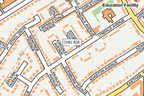 CH62 8DE map - OS OpenMap – Local (Ordnance Survey)