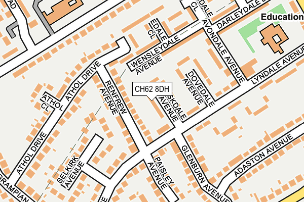 CH62 8DH map - OS OpenMap – Local (Ordnance Survey)