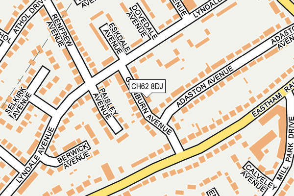 CH62 8DJ map - OS OpenMap – Local (Ordnance Survey)