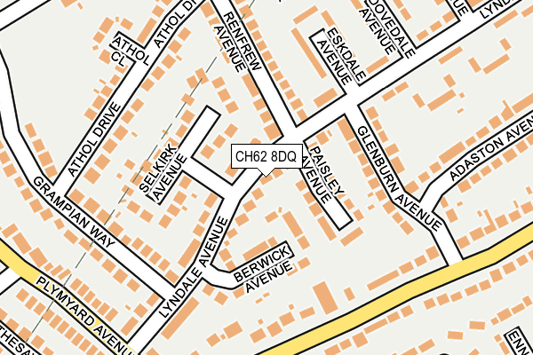 CH62 8DQ map - OS OpenMap – Local (Ordnance Survey)