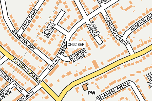 CH62 8EP map - OS OpenMap – Local (Ordnance Survey)