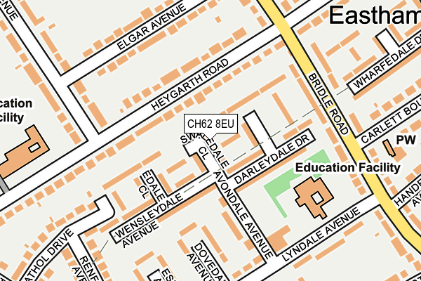 CH62 8EU map - OS OpenMap – Local (Ordnance Survey)