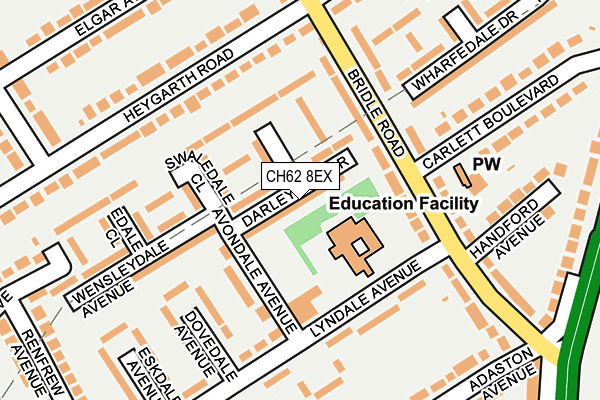 CH62 8EX map - OS OpenMap – Local (Ordnance Survey)