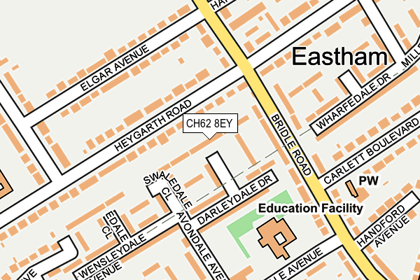 CH62 8EY map - OS OpenMap – Local (Ordnance Survey)