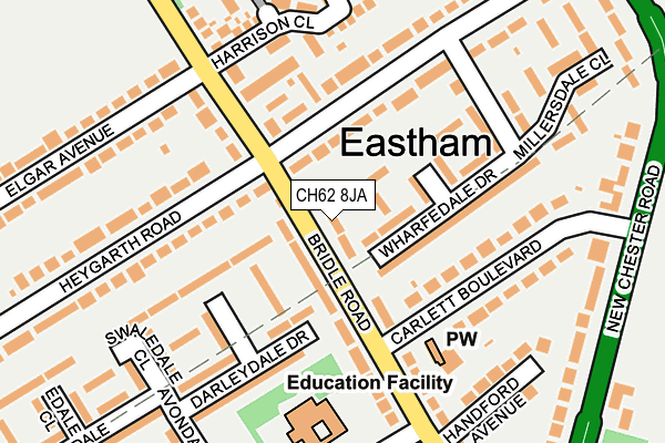 CH62 8JA map - OS OpenMap – Local (Ordnance Survey)