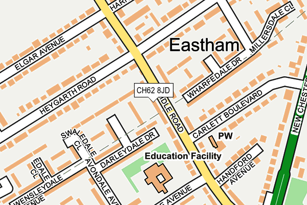 CH62 8JD map - OS OpenMap – Local (Ordnance Survey)