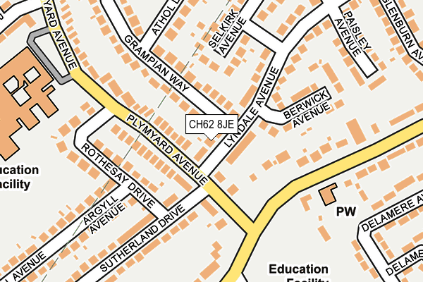 CH62 8JE map - OS OpenMap – Local (Ordnance Survey)