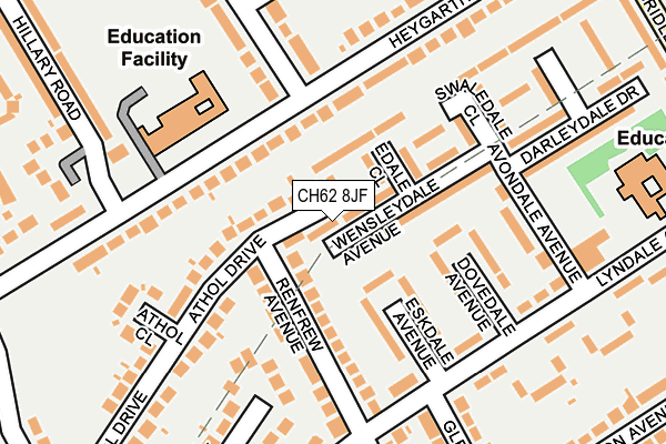 CH62 8JF map - OS OpenMap – Local (Ordnance Survey)