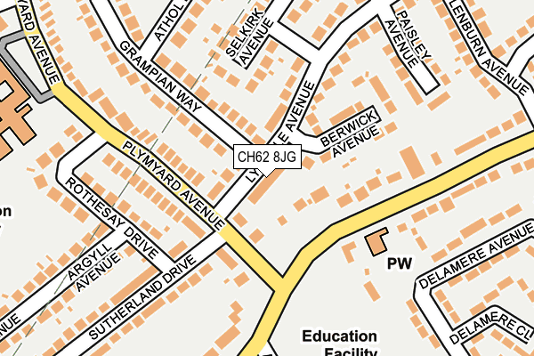 CH62 8JG map - OS OpenMap – Local (Ordnance Survey)