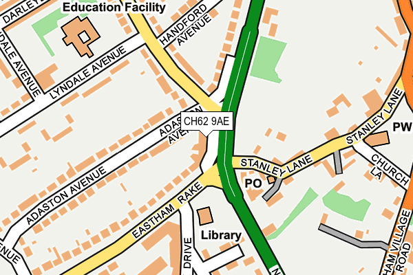 CH62 9AE map - OS OpenMap – Local (Ordnance Survey)