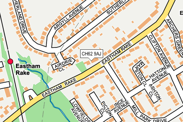 CH62 9AJ map - OS OpenMap – Local (Ordnance Survey)