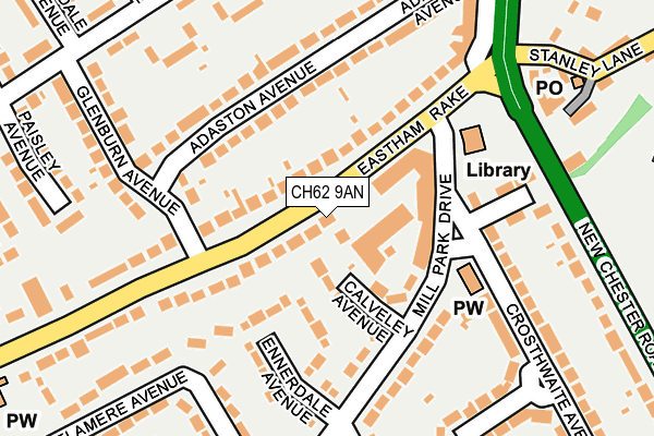 CH62 9AN map - OS OpenMap – Local (Ordnance Survey)