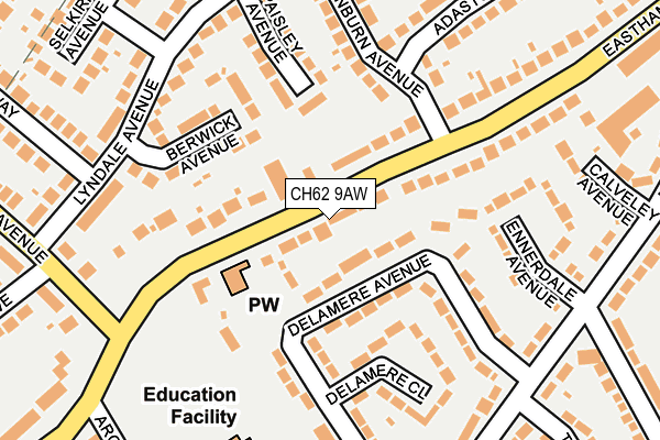 CH62 9AW map - OS OpenMap – Local (Ordnance Survey)