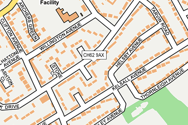 CH62 9AX map - OS OpenMap – Local (Ordnance Survey)