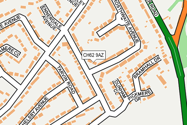 CH62 9AZ map - OS OpenMap – Local (Ordnance Survey)