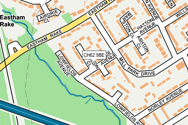 CH62 9BE map - OS OpenMap – Local (Ordnance Survey)