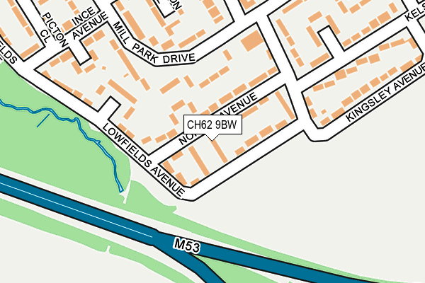 CH62 9BW map - OS OpenMap – Local (Ordnance Survey)