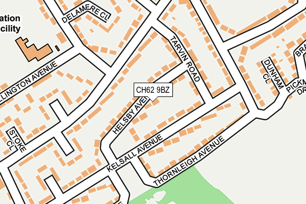 CH62 9BZ map - OS OpenMap – Local (Ordnance Survey)