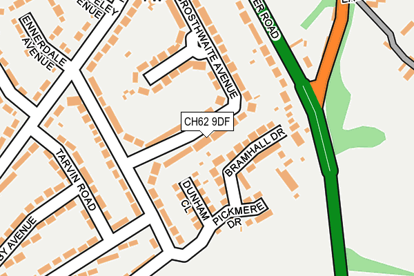 CH62 9DF map - OS OpenMap – Local (Ordnance Survey)