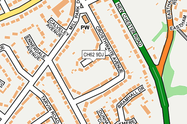 CH62 9DJ map - OS OpenMap – Local (Ordnance Survey)