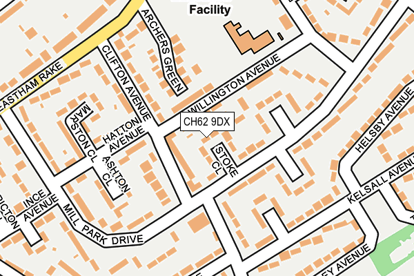 CH62 9DX map - OS OpenMap – Local (Ordnance Survey)