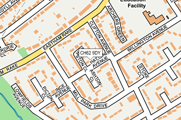 CH62 9DY map - OS OpenMap – Local (Ordnance Survey)