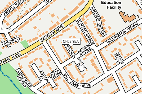 CH62 9EA map - OS OpenMap – Local (Ordnance Survey)