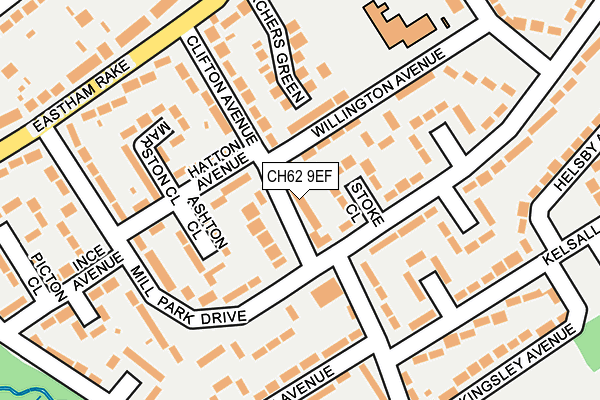 CH62 9EF map - OS OpenMap – Local (Ordnance Survey)
