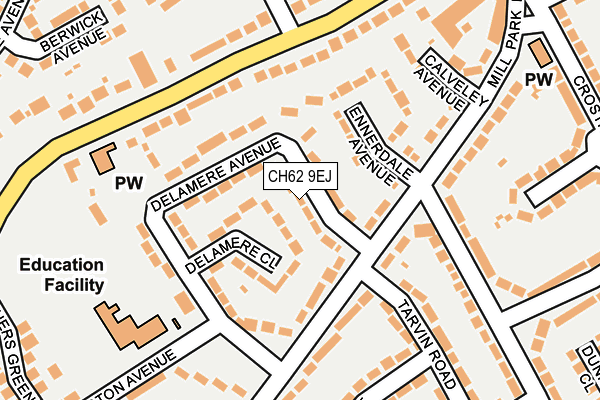 CH62 9EJ map - OS OpenMap – Local (Ordnance Survey)