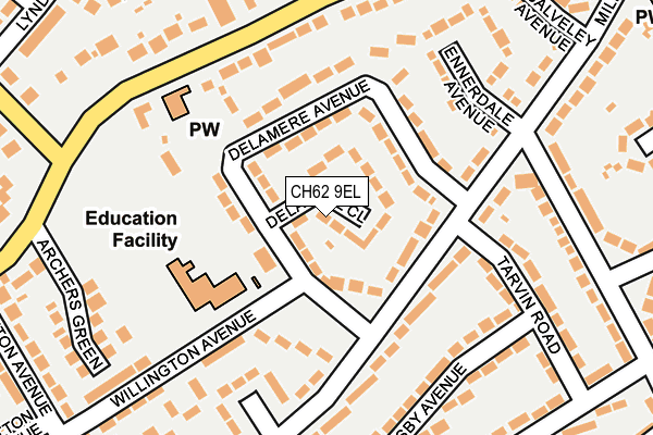 CH62 9EL map - OS OpenMap – Local (Ordnance Survey)