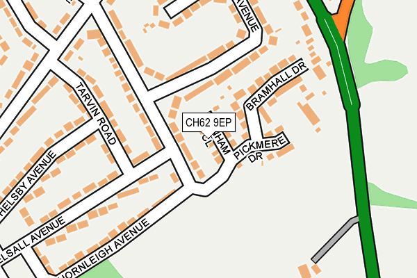 CH62 9EP map - OS OpenMap – Local (Ordnance Survey)