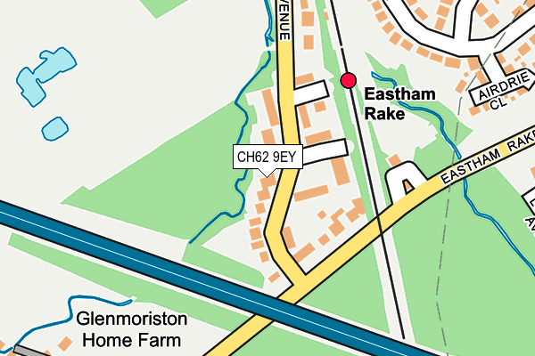 CH62 9EY map - OS OpenMap – Local (Ordnance Survey)