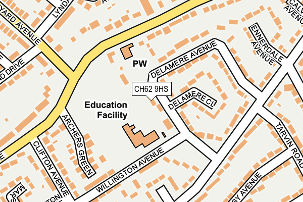 CH62 9HS map - OS OpenMap – Local (Ordnance Survey)