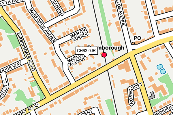 CH63 0JR map - OS OpenMap – Local (Ordnance Survey)