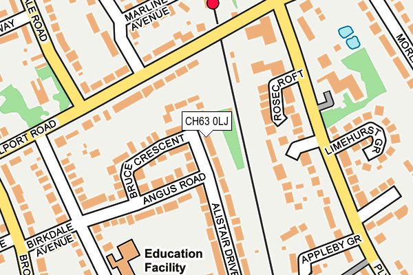 CH63 0LJ map - OS OpenMap – Local (Ordnance Survey)