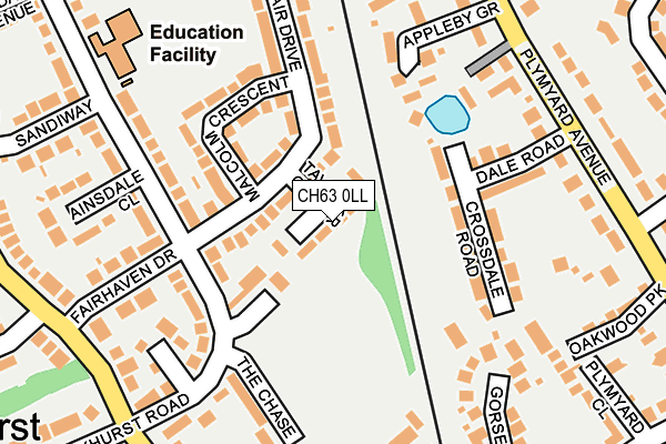 CH63 0LL map - OS OpenMap – Local (Ordnance Survey)