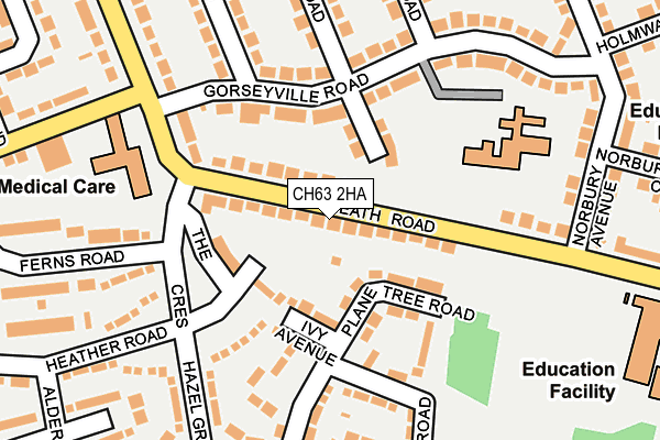 CH63 2HA map - OS OpenMap – Local (Ordnance Survey)