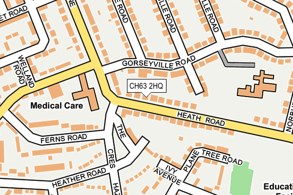 CH63 2HQ map - OS OpenMap – Local (Ordnance Survey)
