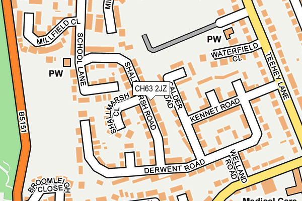 CH63 2JZ map - OS OpenMap – Local (Ordnance Survey)