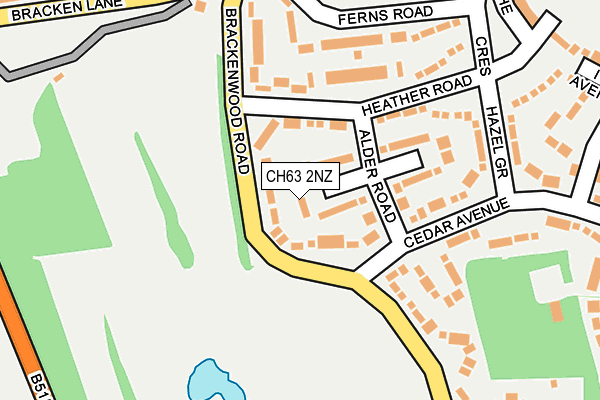 CH63 2NZ map - OS OpenMap – Local (Ordnance Survey)