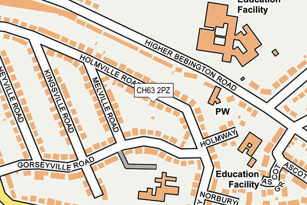 CH63 2PZ map - OS OpenMap – Local (Ordnance Survey)