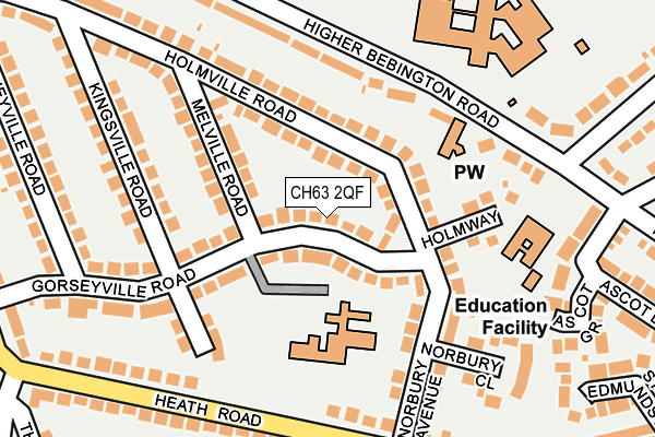 CH63 2QF map - OS OpenMap – Local (Ordnance Survey)