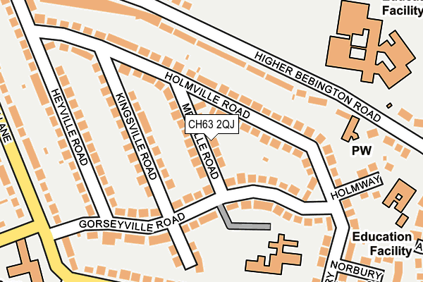 CH63 2QJ map - OS OpenMap – Local (Ordnance Survey)