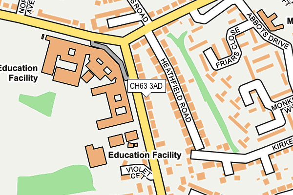 CH63 3AD map - OS OpenMap – Local (Ordnance Survey)
