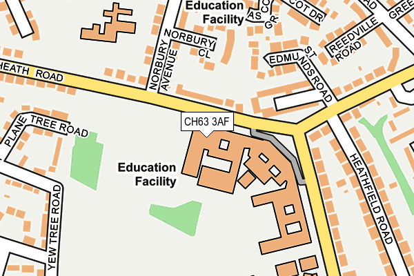 CH63 3AF map - OS OpenMap – Local (Ordnance Survey)